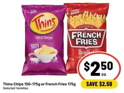 Ritchies Thins Chips or French Fries offer