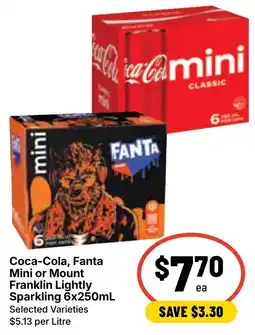 Ritchies Coca-Cola, Fanta Mini or Mount Franklin Lightly Sparkling offer