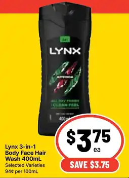 Ritchies Lynx 3-in-1 Body Face Hair Wash offer