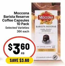 Ritchies Moccona Barista Reserve Coffee Capsules offer