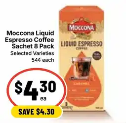 Ritchies Moccona Liquid Espresso Coffee Sachet offer