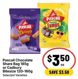 Ritchies Pascall Chocolate Share Bag or Cadbury Bitesize offer