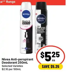 Ritchies Nivea Anti-perspirant Deodorant offer