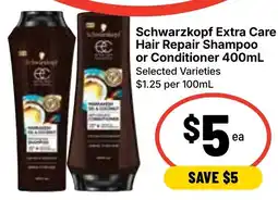 Ritchies Schwarzkopf Extra Care Hair Repair Shampoo or Conditioner offer
