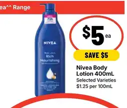 Ritchies Nivea Body Lotion offer