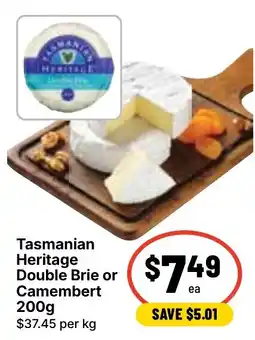Ritchies Tasmanian Heritage Double Brie or Camembert offer