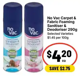Ritchies No Vac Carpet & Fabric Foaming Sanitiser & Deodoriser offer