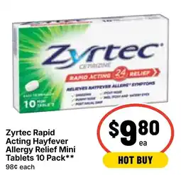 Ritchies Zyrtec Rapid Acting Hayfever Allergy Relief Mini Tablets offer
