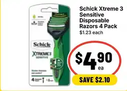 Ritchies Schick Xtreme 3 Sensitive Disposable Razors offer