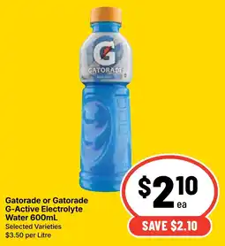 Ritchies Gatorade G-Active Electrolyte Water offer