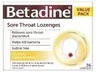 Good Price Pharmacy Betadine Sore Throat Lozenges 36 Pack offer