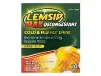 Good Price Pharmacy Lemsip Max Decongestant Cold & Flu Hot Drink 10 Sachets - Lemon offer