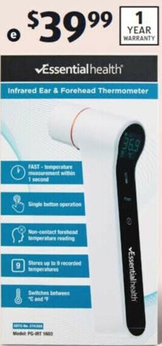 Infrared Ear And Forehead Thermometer