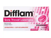 Direct Chemist Outlet Difflam Sore Throat Lozenges Sugar Free 16 Pack Strawberry offer