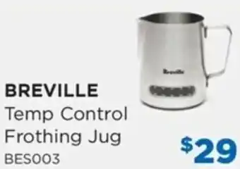 Bing Lee Breville Temp Control Frothing Jug BES003 offer