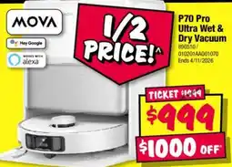 JB Hi-Fi Mova P70 Pro Ultra Wet & Dry Vacuum offer