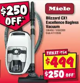 JB Hi-Fi Miele Blizzard CX1 Excellence Bagless Vacuum offer