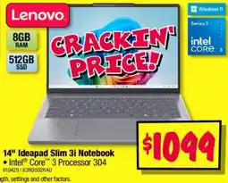 JB Hi-Fi Lenovo 14" Ideapad Slim 3i Notebook offer
