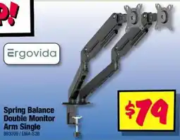 JB Hi-Fi Ergovida Spring Balance Double Monitor Arm Single offer