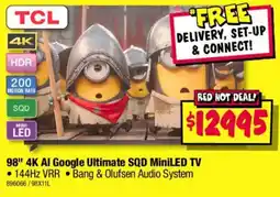 JB Hi-Fi TCL 98" 4K AI Google Ultimate SQD MiniLED TV offer