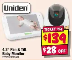 JB Hi-Fi Uniden 4.3" Pan & Tilt Baby Monitor offer
