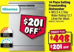 JB Hi-Fi Hisense 14 Place Setting Freestanding Dishwasher offer