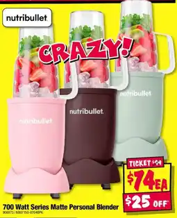 JB Hi-Fi Nutribullet 700 Watt Series Matte Personal Blender offer