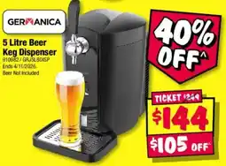 JB Hi-Fi Germanica 5 Litre Beer Keg Dispenser offer