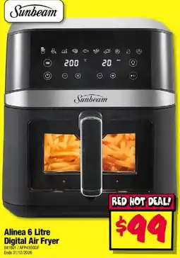JB Hi-Fi Sunbeam Alinea 6 Litre Digital Air Fryer offer