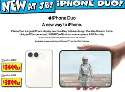 JB Hi-Fi iPhone Duo 256GB offer