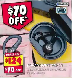 JB Hi-Fi Epic Sport ANC 3 True Wireless In-Ear Earbuds offer
