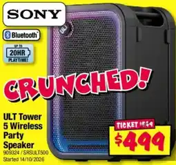JB Hi-Fi Sony Ult Tower 5 Wireless Party Speaker offer