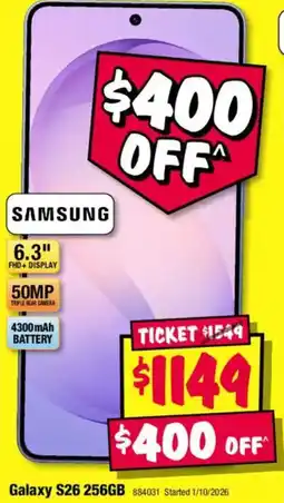 JB Hi-Fi Samsung Galaxy S26 256GB offer