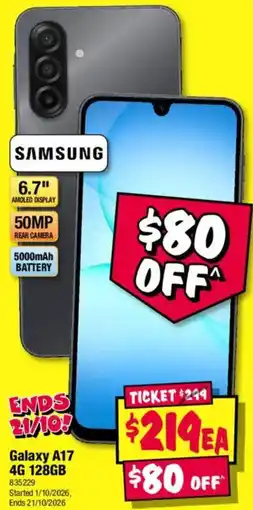 JB Hi-Fi Samsung Galaxy A17 offer