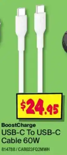 JB Hi-Fi BoostCharge USB-C To USB-C Cable 60W offer