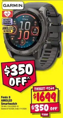 JB Hi-Fi Garmin Fenix 8 AMOLED Smartwatch offer