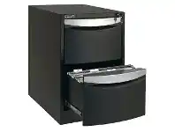 Officeworks Stilford 2 Drawer Filing Cabinet Black offer