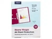 Officeworks J.Burrows A4 80 Micron Sheet Protectors 100 Pack offer