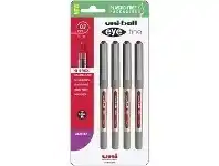 Officeworks Uniball Uni-Ball Eye Fine Rollerball Pens Red 4 Pack offer