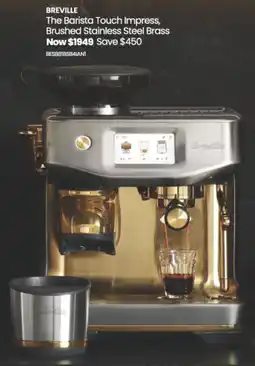 Myer BREVILLE The Barista Touch Impress, Brushed Stainless Steel Brass offer
