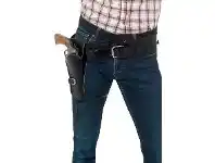 The Party People Shop Belt - Authentic Western, Single Holster Black offer
