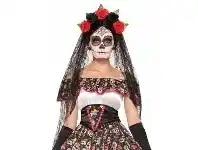 The Party People Shop Headband - Day of the Dead, Black Veil & Red Roses offer