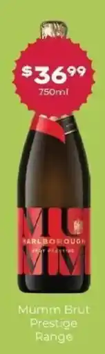IGA Liquor Mumm Brut Prestige Range offer