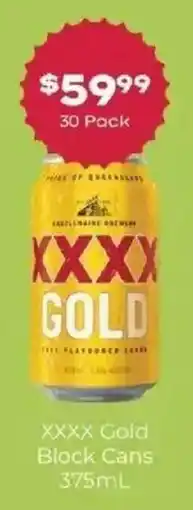 IGA Liquor XXXX Gold Block Cans offer