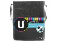 U by Kotex Ultrathins Regular No Wings 14 Pads