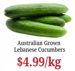 Farmer Jack's Australian Grown Lebanese Cucumbers offer