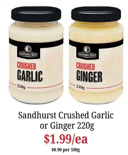 Farmer Jack's Sandhurst Crushed Garlic or Ginger offer