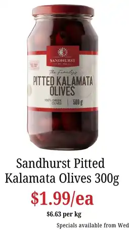 Farmer Jack's Sandhurst Pitted Kalamata Olives offer