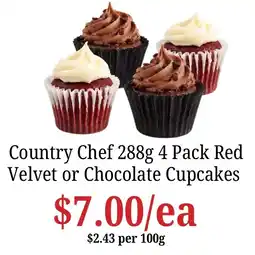 Farmer Jack's Country Chef Red Velvet or Chocolate Cupcakes offer