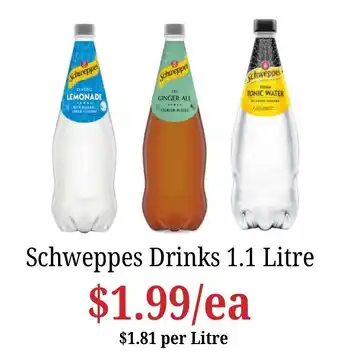 Farmer Jack's Schweppes Drinks offer
